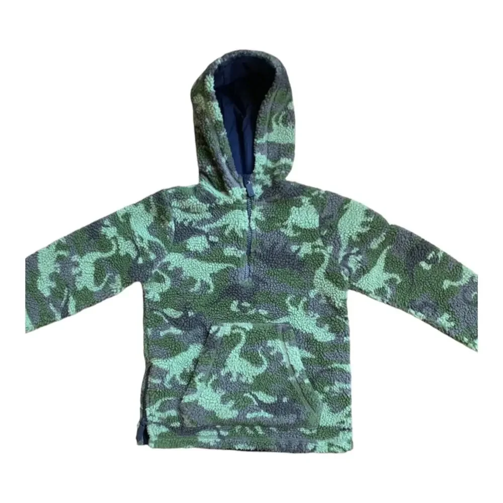 Joules Dinosaur Camo Fleece Quarter Zip Pullover